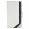 Protetor PU couro Case c / pano de Lavagem A & protetor de tela para iPod Touch 4 - branco