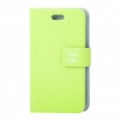 Elegante protetor PU Table Talk virar caso de couro para iPhone 4 - verde