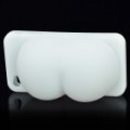 Criativo Sexy quadris estilo Soft Silicone Stand titular volta caso protetor para iPhone 4 - branco