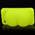 Criativo Sexy quadris estilo Soft Silicone Stand titular volta caso protetor para iPhone 4 - limão