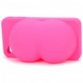 Criativo Sexy quadris estilo Soft Silicone Stand titular volta caso protetor para iPhone 4 - Deep Pink