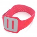 Artificial couro esportes ginásio braço banda para iPod Nano 6 - vermelho
