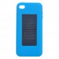1500mAh USB/Solar Powered Emergncia bateria externa com capa de silicone para iPhone 4/3 3G/3GS (azul)