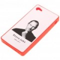 Lembrando-se Steve Jobs Silicone volta caso protetor para iPhone 4 - vermelho