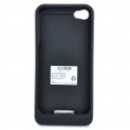 Elegante destacável 1800mAh recarregável caso Back de bateria externa para iPhone 4 - preto