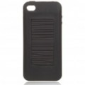 1500mAh USB/Solar bateria externa recarregável com capa de silicone para iPhone 4/3G/3GS - Black