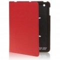 PU couro completo caixa protectora para iPad 2 - vermelho