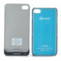 Recarregável 2000mAh externo bateria Back Case com / volta caso protetor para iPhone 4/4S - azul