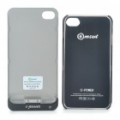 Recarregável 2000mAh externo bateria Back Case com / volta caso protetor para iPhone 4/4S - preta