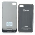 Recarregável 2000mAh externo bateria Back Case com / volta caso protetor para iPhone 4/4S - cinza