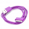 Cabo de dados/carregamento USB para iPad/iPhone/iPod - roxo (90 cm comprimento)