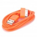 Cabo de dados/carregamento USB para iPad/iPhone/iPod - laranja (90 cm comprimento)