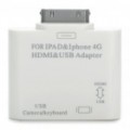 Adaptador HDMI & USB para iPad/iPad 2/iPhone 4/4S/iPod Touch 4 - branco