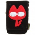 Desenho animado estilo saco protetora com alça para iPhone 4/4S - preto + vermelho