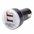 Compacto duplo-carro cigarro Powered cobrando adaptador carregador USB para iPhone 4/3GS/iPad/Samsung/MP3