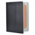 Elegante protetor PU couro Case c / tampa inteligente para iPad 2 - preta