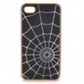 Elegante Spider Web estilo volta caso protetor para iPhone 4/4S - preto