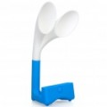 Bonito Coelho orelha estilo analógico acústico Horn Stand amplificador falante para iPhone 4 - branco + azul