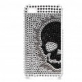 Brilhando Rhinestone crânio padrão plástico volta caso protetor para iPhone 4