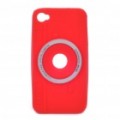 Câmera estilo protetora silicone Case para iPhone 4 / 4S - vermelho