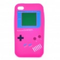 Gamepad estilo protetora silicone Case para iPhone 4 / 4S - Deep Pink