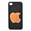 Lembrando-se Steve Jobs plástico volta caso protetor para iPhone 4 / 4S - preto + dourado