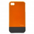 Destacável plástico volta caso protetor c / protetor de tela para iPhone 4 / 4S - dourada
