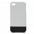 Destacável plástico volta caso protetor c / protetor de tela para iPhone 4 / 4S - branco