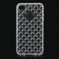 Diamante padrão protetora TPU Case para iPhone 4/4S - branco transparente