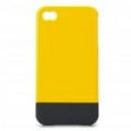 Destacável plástico volta caso protetor c / protetor de tela para iPhone 4 / 4S - amarelo