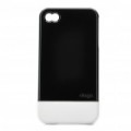 Destacável plástico volta caso protetor c / protetor de tela para iPhone 4 / 4S - Black