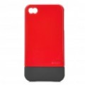 Destacável plástico volta caso protetor c / protetor de tela para iPhone 4 / 4S - vermelho