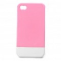 Destacável plástico volta caso protetor c / protetor de tela para iPhone 4 / 4S - Pink