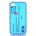 Criativo Envelope estilo Silicone caso protetor para iPhone 4 / 4S - Blue