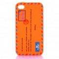 Criativo Envelope estilo Silicone caso protetor para iPhone 4 / 4S - laranja