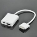 Conector de 30 pinosos para HDMI fêmea + cabo saída AV fêmea Mini USB para iPad / iPhone 4 / iPod Touch