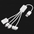 4-em-1 USB cabo de combinação (Mini 5pin + M2/micro SD cartão de leitor + iPhone 3 G/4 + Micro USB)
