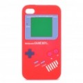 Jogo menino estilo protetora Case de Silicone para iPhone 4 - vermelho