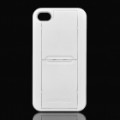 Slip Sheets volta caso protetor c / protetor de tela para iPhone 4 / 4S - branco
