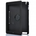 Protetora 360 grau rotação titular de silicone c / Hand Strap & titular para iPad / iPad 2 - Black