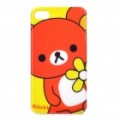 Cartoon ostentar padrão de plástico caso protetor para iPhone 4/4S - laranja + amarelo