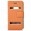 Ultra protetora Flip-aberto PU couro Case para o iPhone 4 - Brown