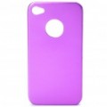 Aço volta caso protetor + protetores de tela + pano de Lavagem A definir para o iPhone 4 / 4S - roxo