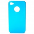 Aço volta caso protetor + protetores de tela + pano de Lavagem A definir para o iPhone 4 / 4S - azul claro