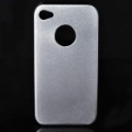 Aço volta caso protetor + protetores de tela + pano de Lavagem A definir para o iPhone 4 / 4S - branco prata