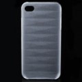 Matte fosco PC voltar caso protetor para iPhone 4/4S - branco transparente