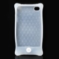Proteção anti-choque silicone com protetor de tela + alça de mão para iPhone 4/4S - branco
