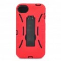 Elegante caixa protectora Standable para iPhone 4S - preto + vermelho