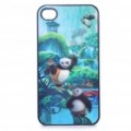Vívida Kung Fu Panda 3D gráfico padrão voltar voltar caso protetor para iPhone 4 (verde)