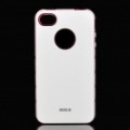 Rocha revigorar protetora TPU Case para o iPhone 4S - branco + Rosa